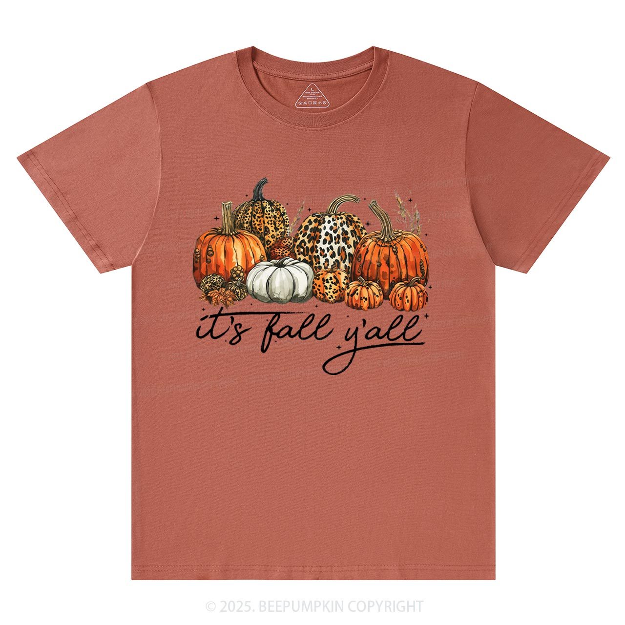 It's Fall Y'all Leopard Pumpkin T-Shirts Beepumpkin