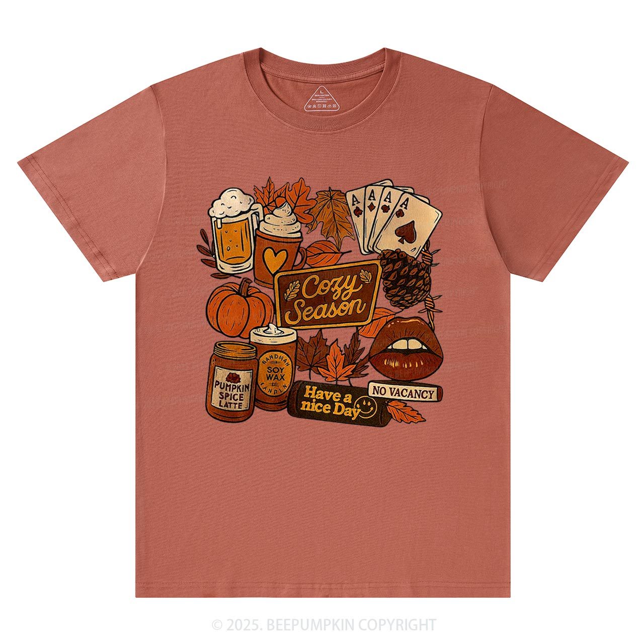 Retro Fall Collage Sublimation T-Shirts Beepumpkin