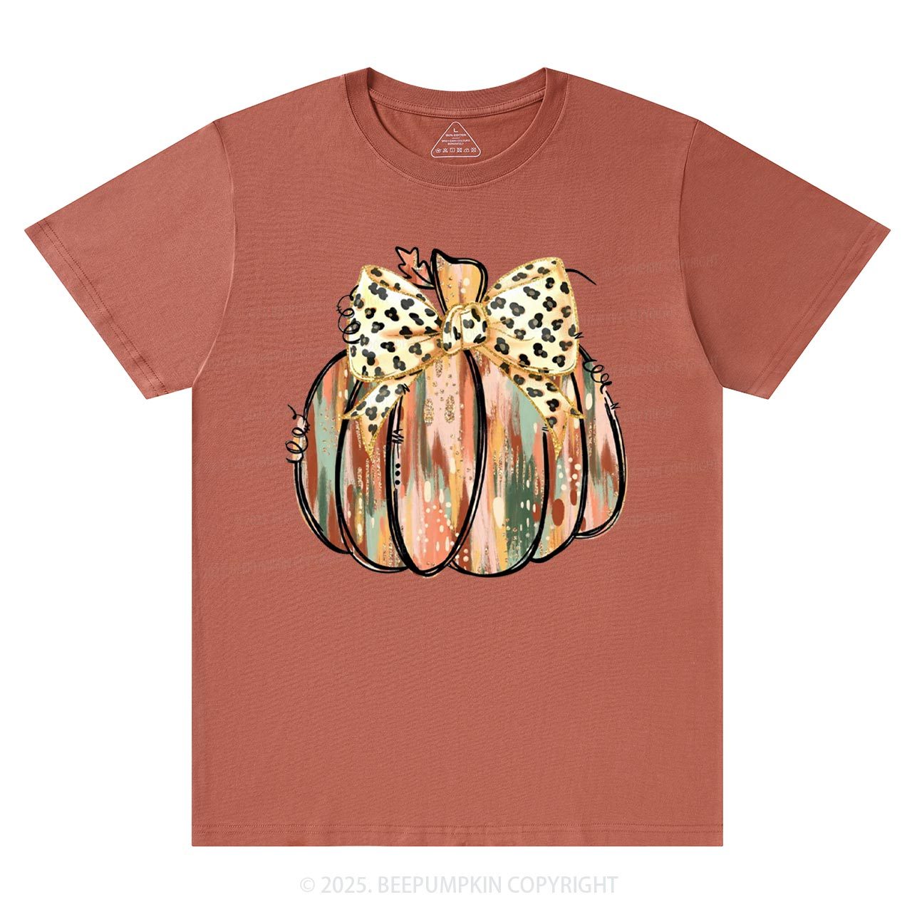 Colorful Coquette Gold Glitter Pumpkin T-Shirts Beepumpkin