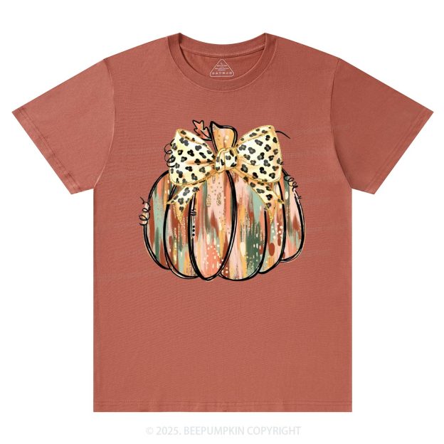 Colorful Coquette Gold Glitter Pumpkin T-Shirts Beepumpkin