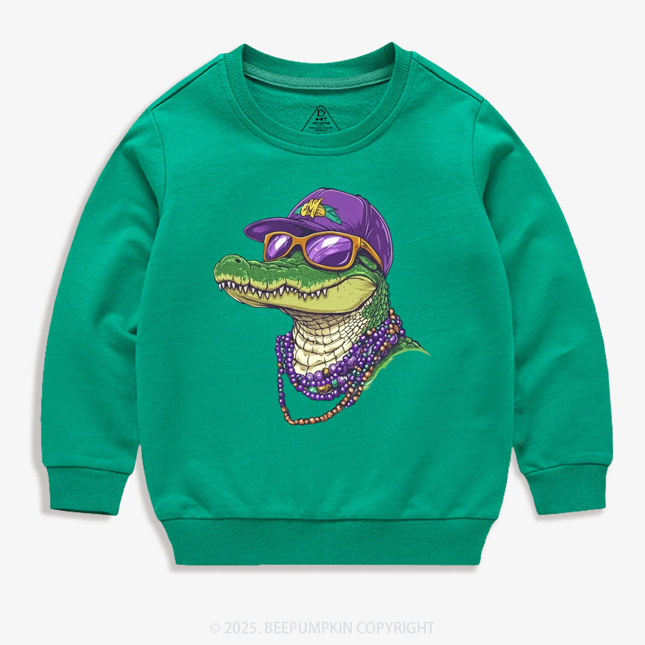 Alligator Mardi Gras Kid's Sweatshirt