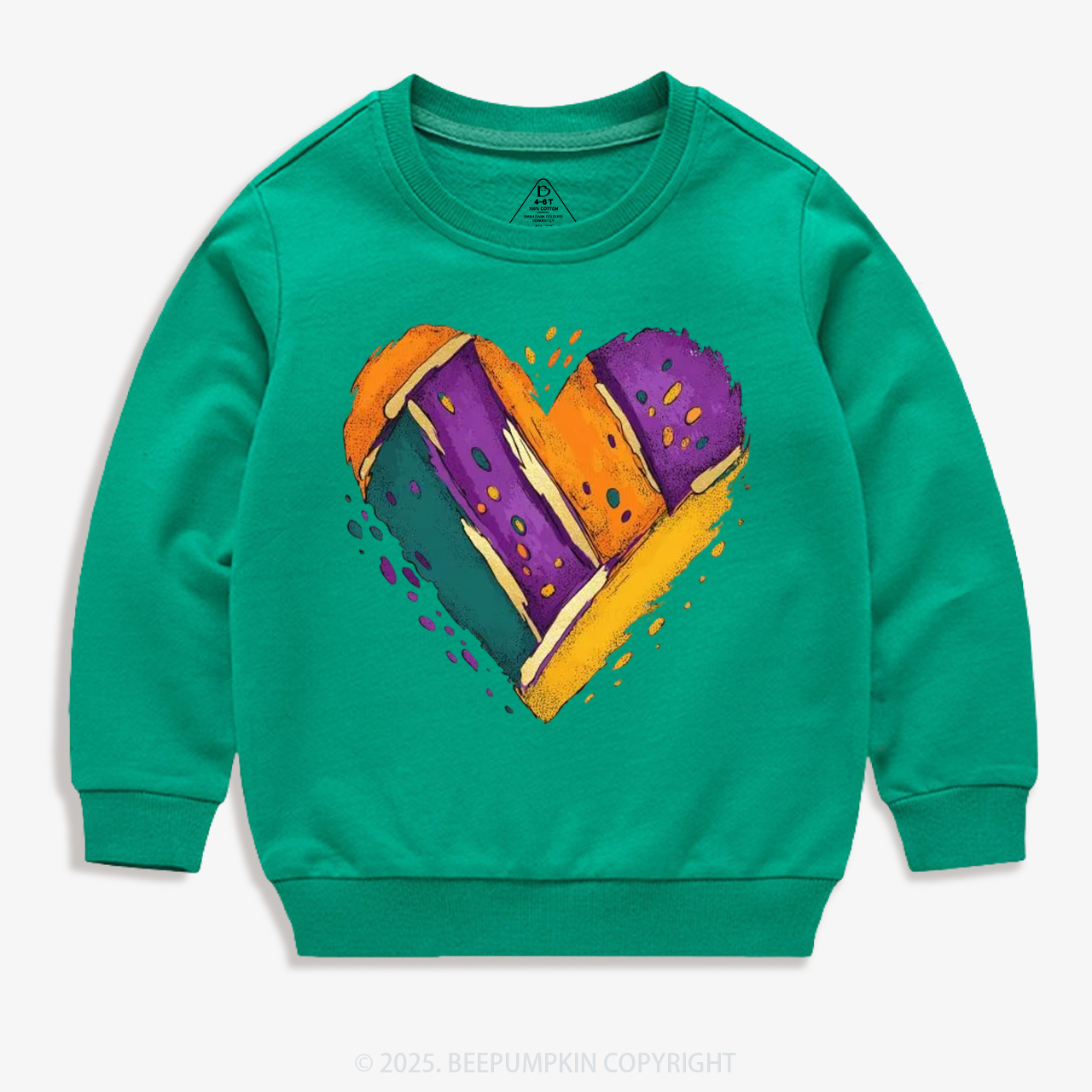 Mardi Gras Heart Kid's Sweatshirt