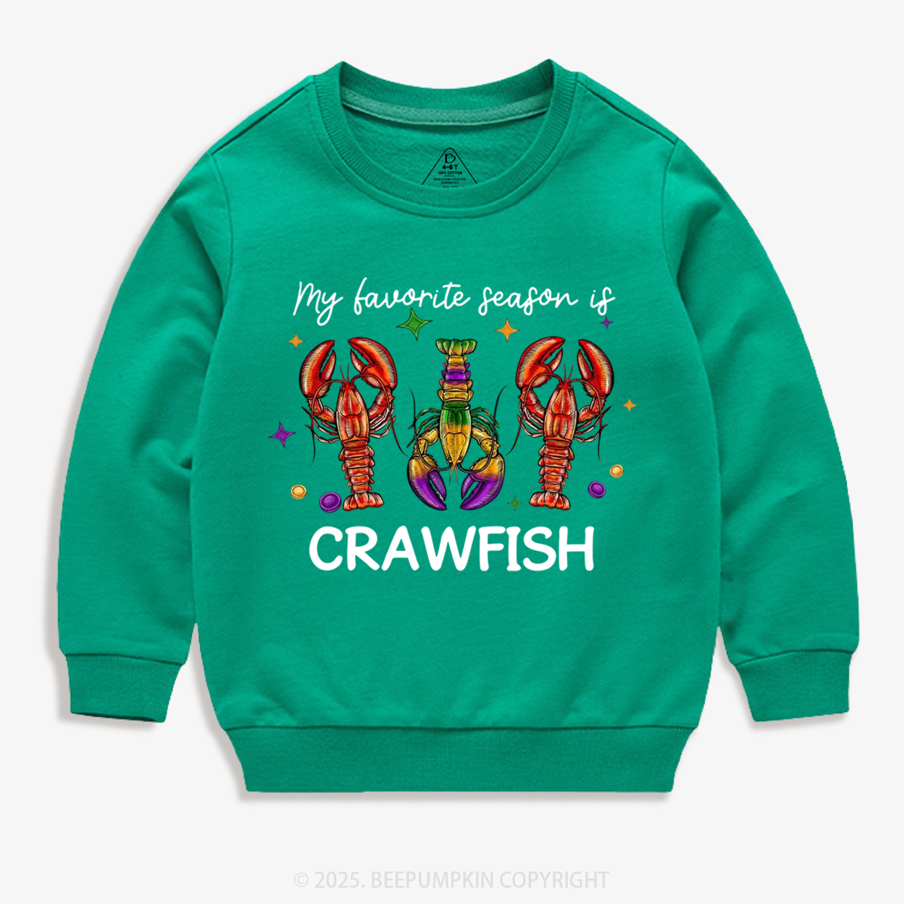 Mardi Gras Crawfish Kid's Sweatshirt