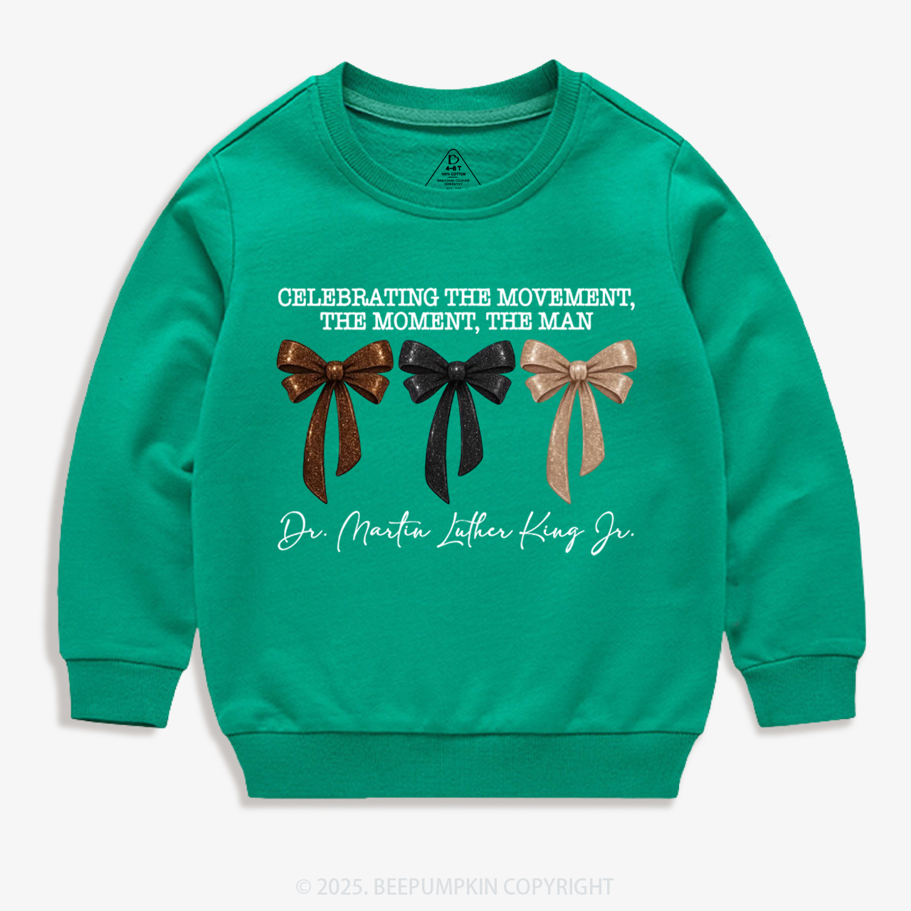 Golden Dream Bows Black  History Month Kid's Sweatshirt