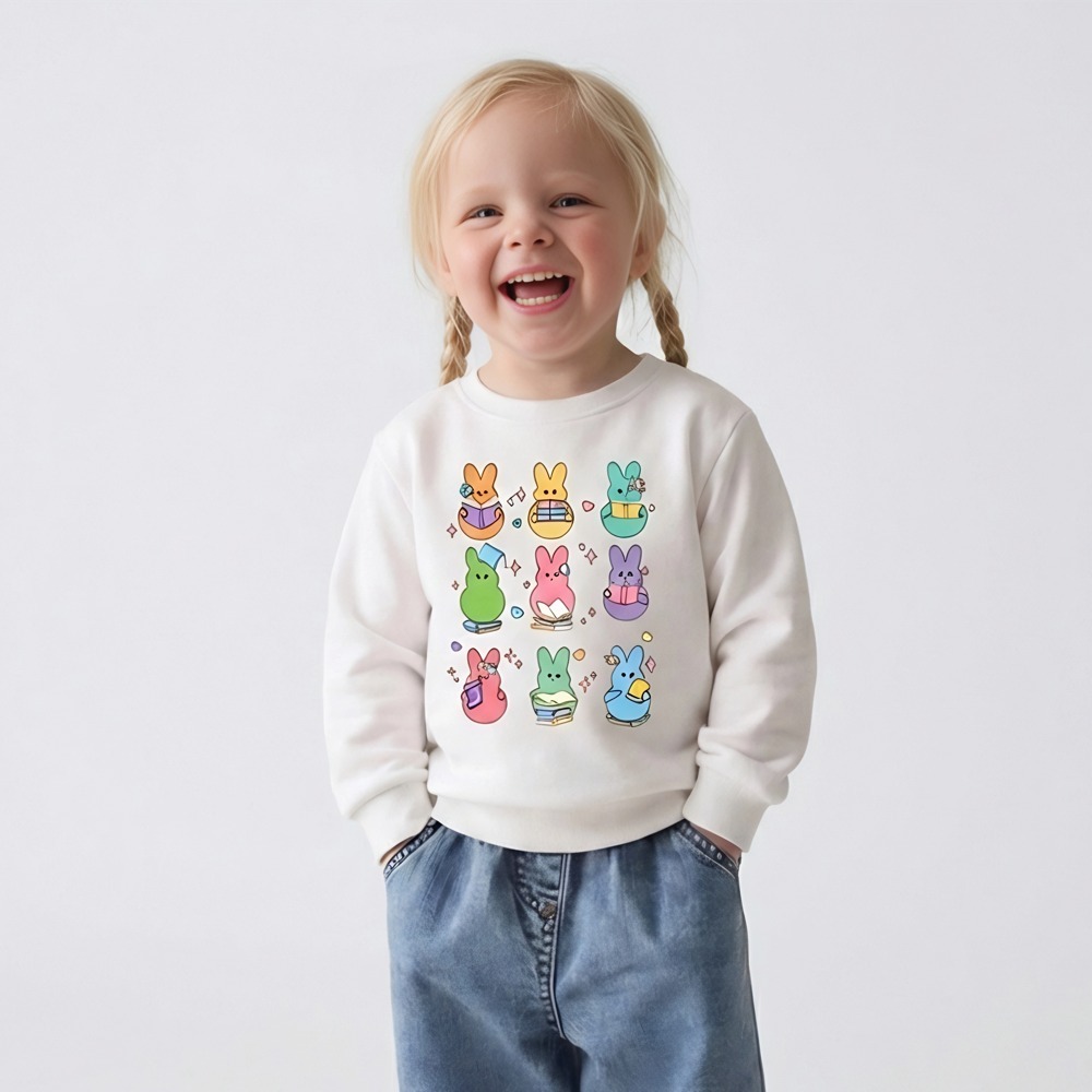 Easter Bunnies Reading Books Kid's Sweatshirt