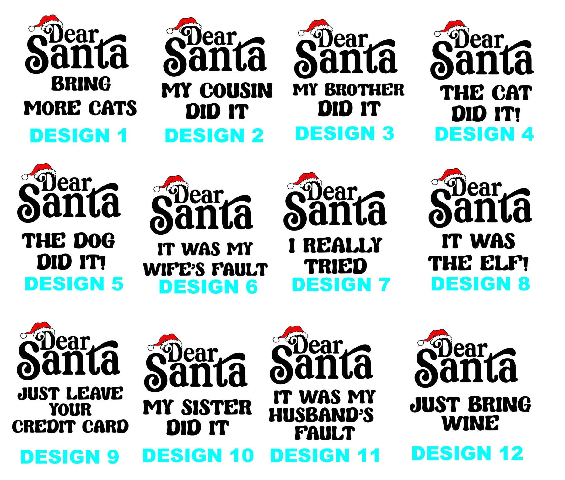 46 Quotes Dear Santa Christmas Family Matching Blue Pajamas Beepumpkin