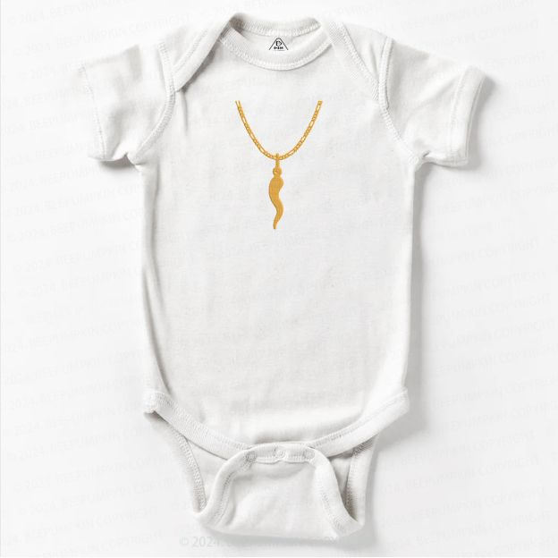Embroidered Horn Chain Necklace Bodysuit For Baby Beepumpkin
