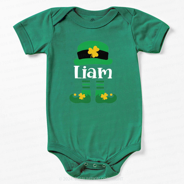 Personalized Name Elf Fashion St. Patty Day Gift Baby Bodysuit Beepumpkin