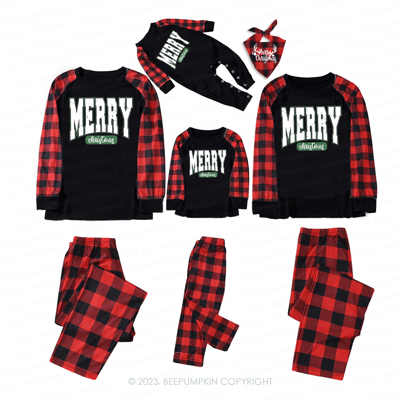 Merry Christmas Classic Family Matching Pajamas Beepumpkin