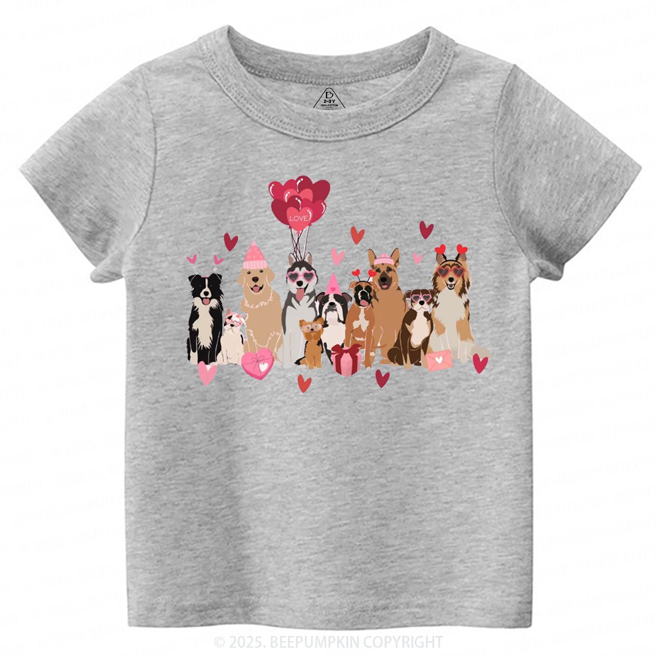 Dog Valentine's Day Toddler&Kid's Tees Beepumpkin