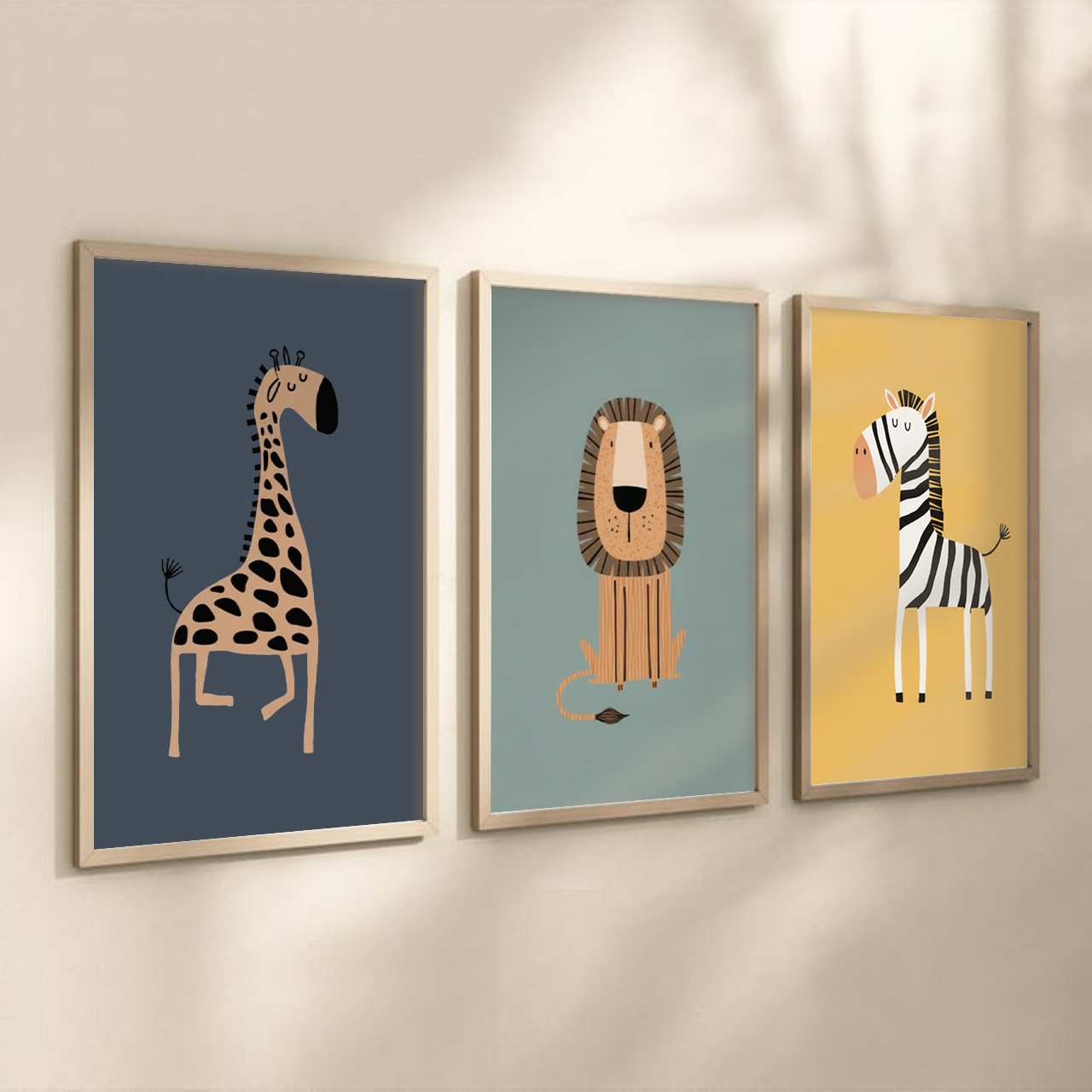 Safari Animal Boho Jungle Digital Nursery Wall Art