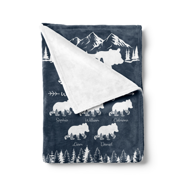 Personalized Bear Blanket For Father's Day Gift