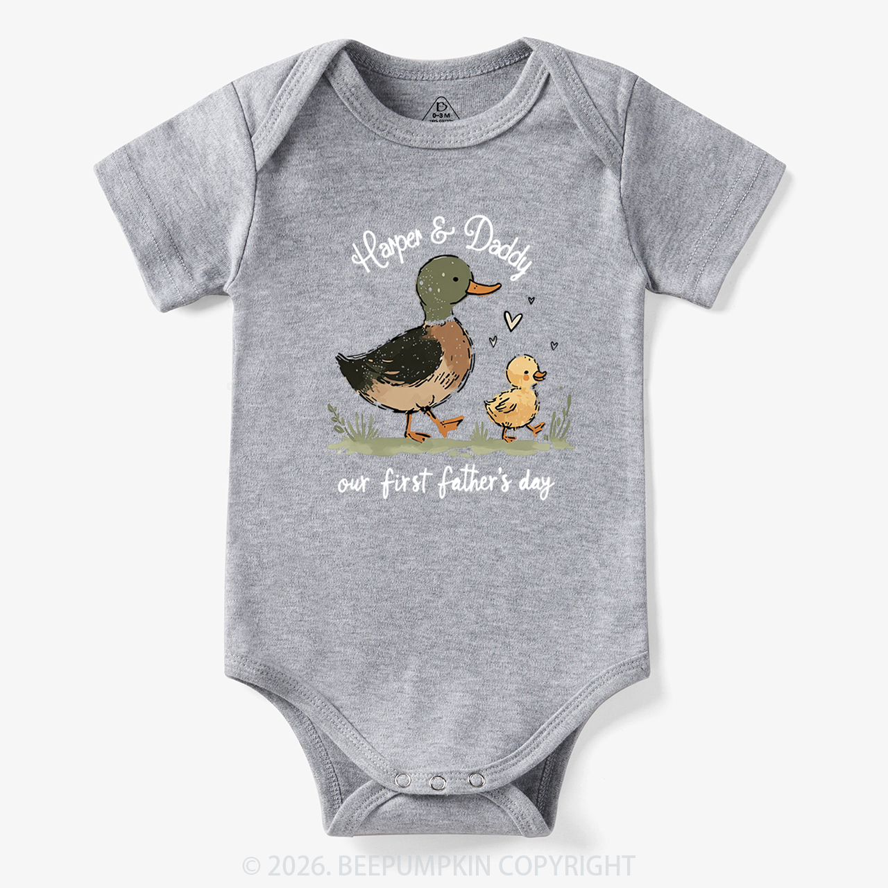 Personalized Duck Hunter First Father's Day Baby Bodysuit