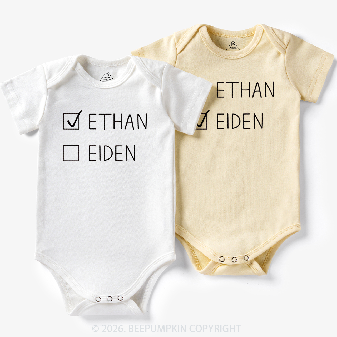 Personalized Twins Funny Bodysuit