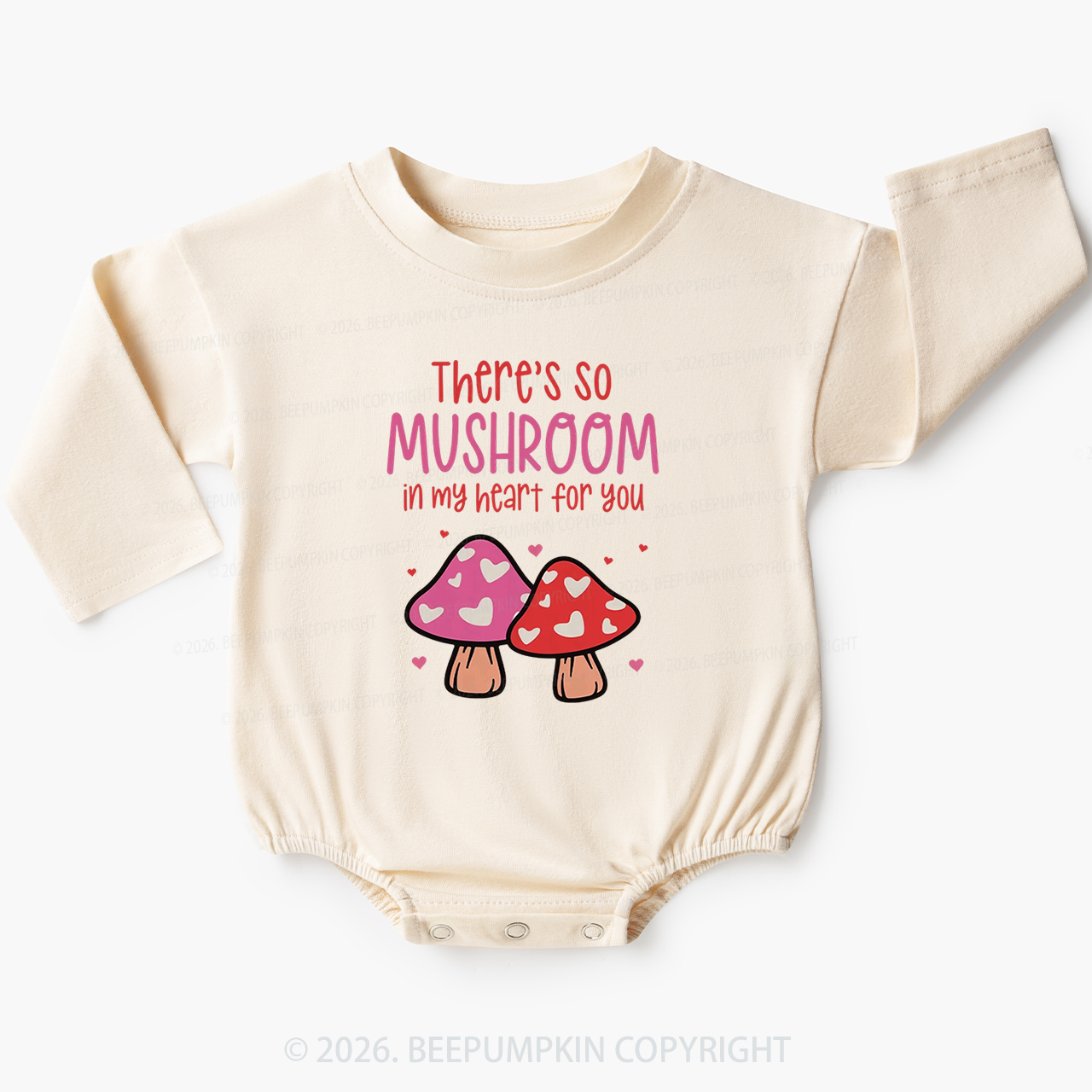 There's So Mushroom in My Heart for You Baby Bubble Romper Beepumpkin