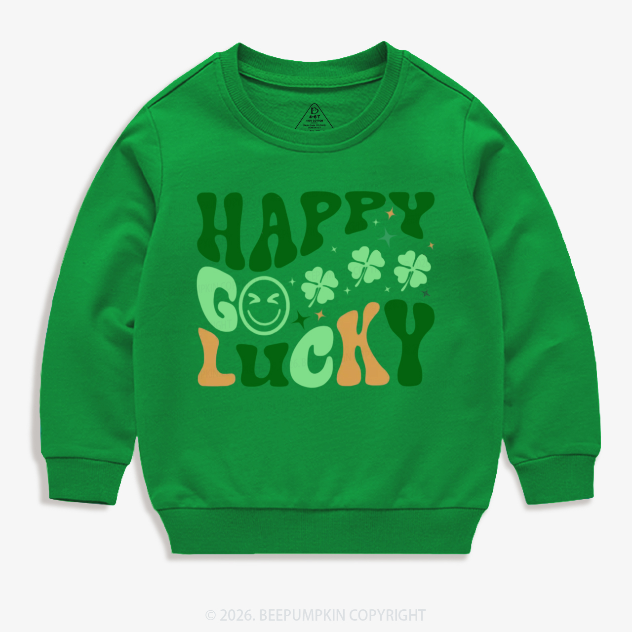 Happy Go Lucky Retro Kids Sweatshirt