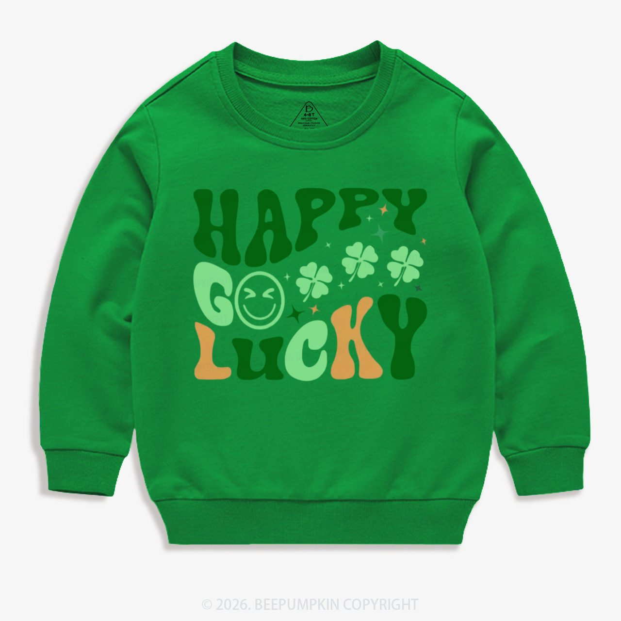 Happy Go Lucky Retro Kids Sweatshirt