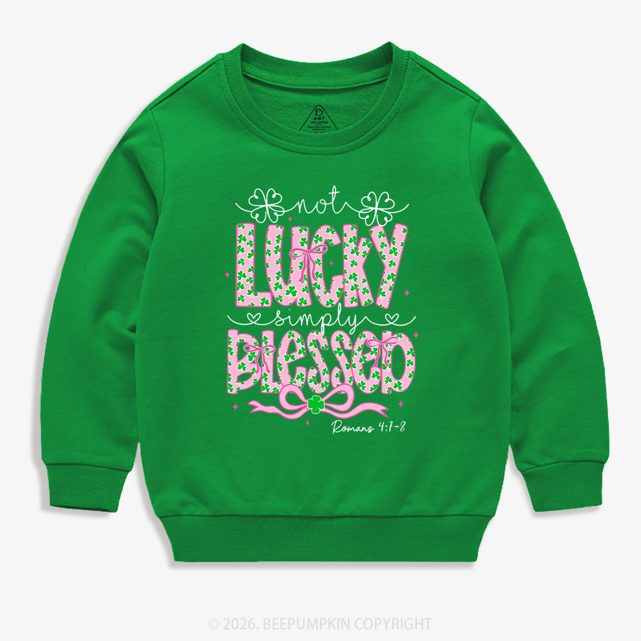 Not Lucky Simply Blessed St. Patrick's Day Kid's Sweatshirt