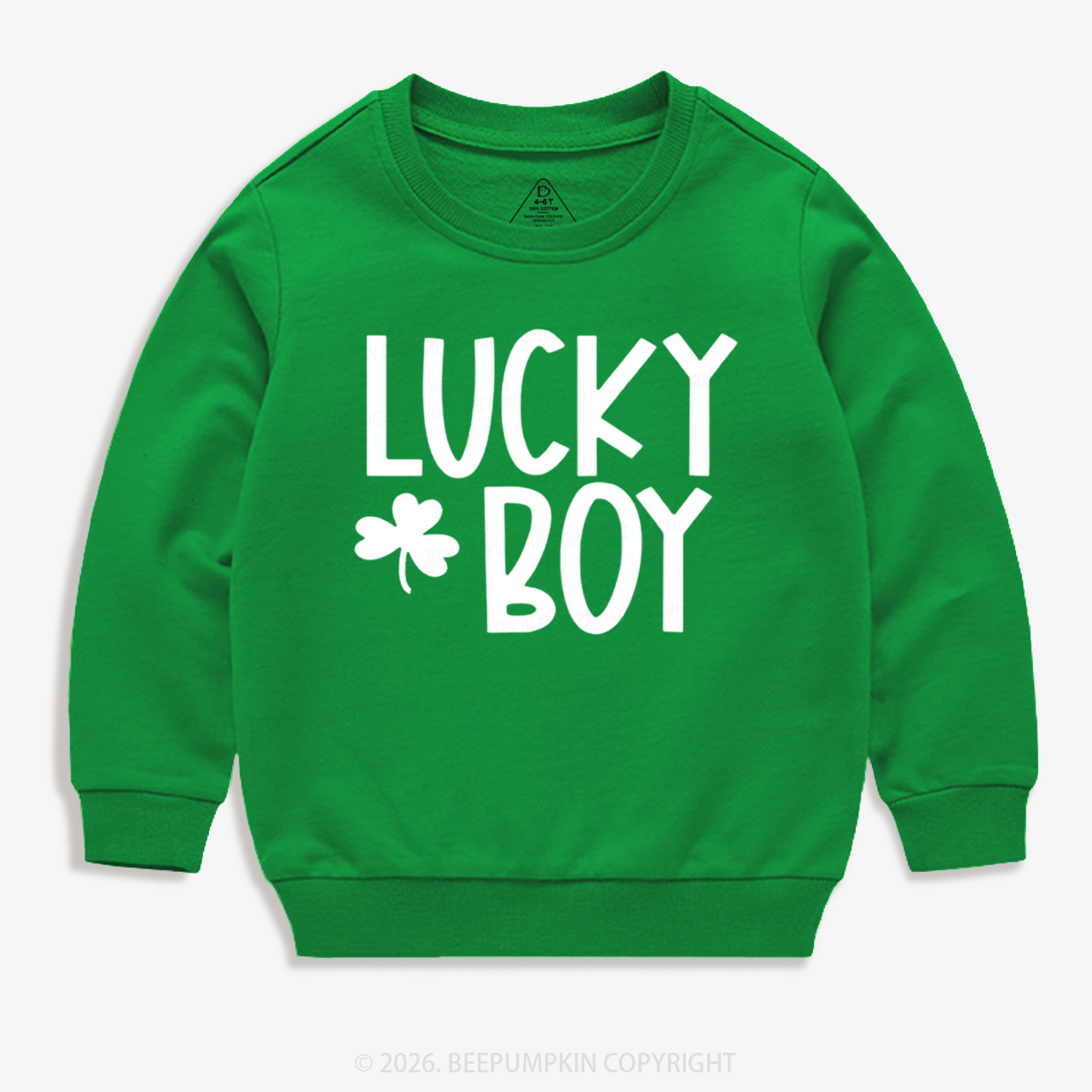 Personalized Lucky Boy And Girl St.Patricks Day Kid's Sweatshirt