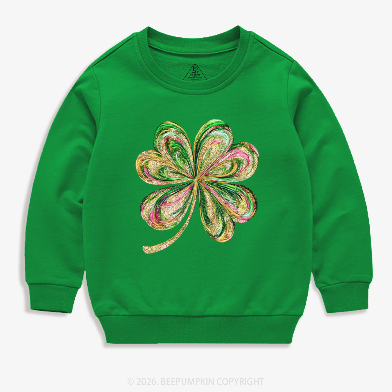 Retro Lucky Shamrock St. Patrick's Day Kid's Sweatshirt