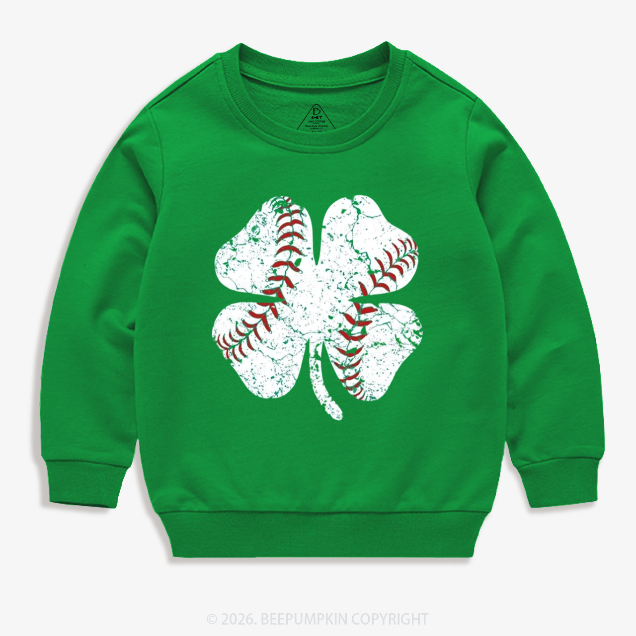 Baseball Shamrock St. Patrick's Day Kid's Sweatshirt