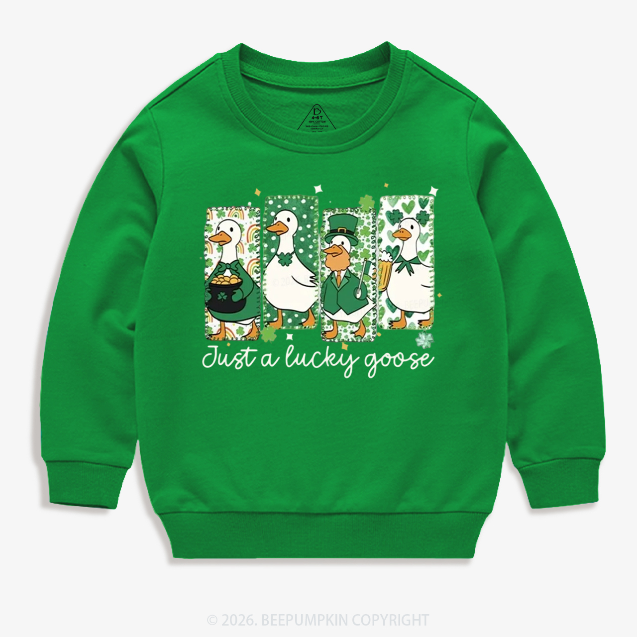 Holiday Goose St. Patrick's Day Kid's Sweatshirt