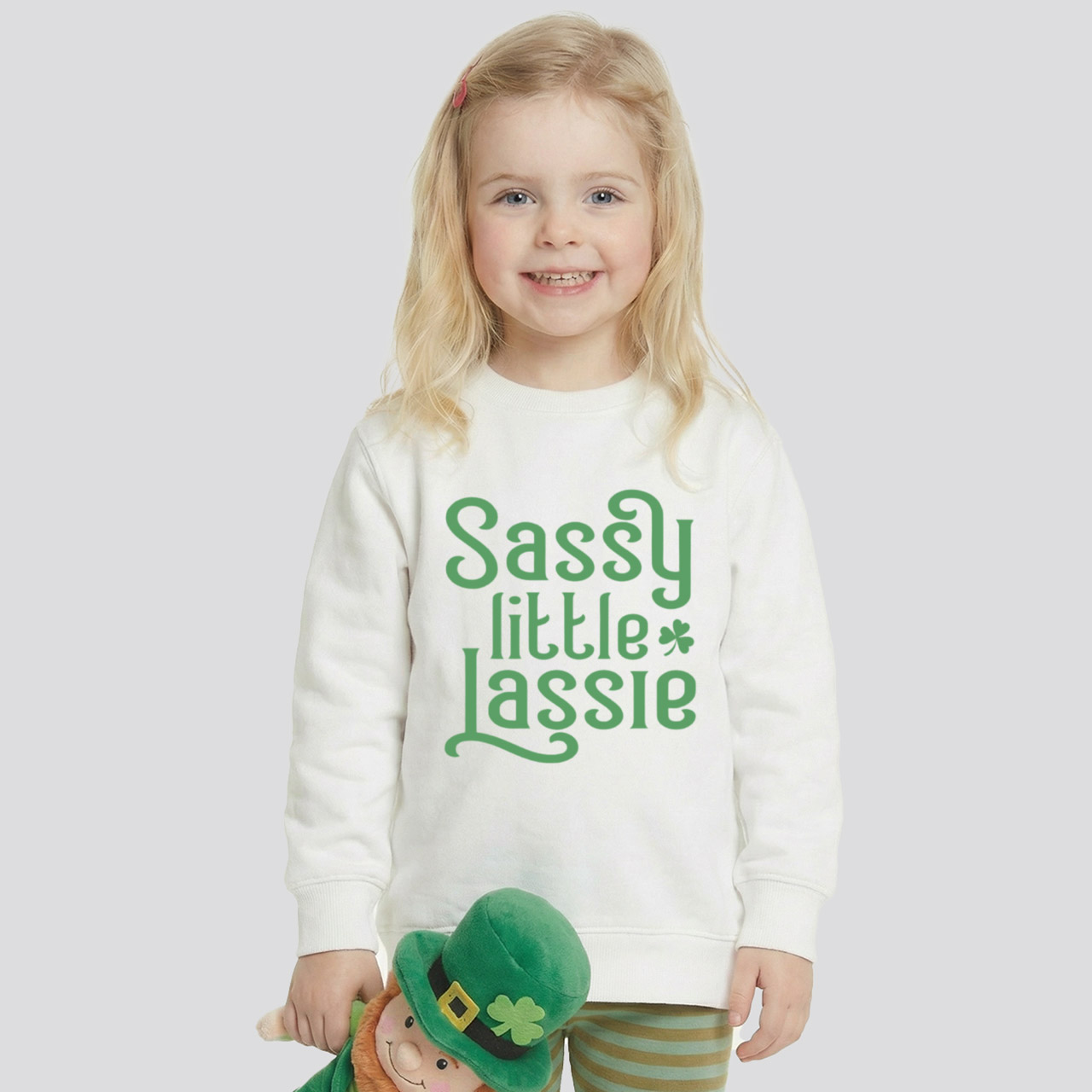 Sassy Little Lassie St. Patrick's Day Kid's Sweatshirt