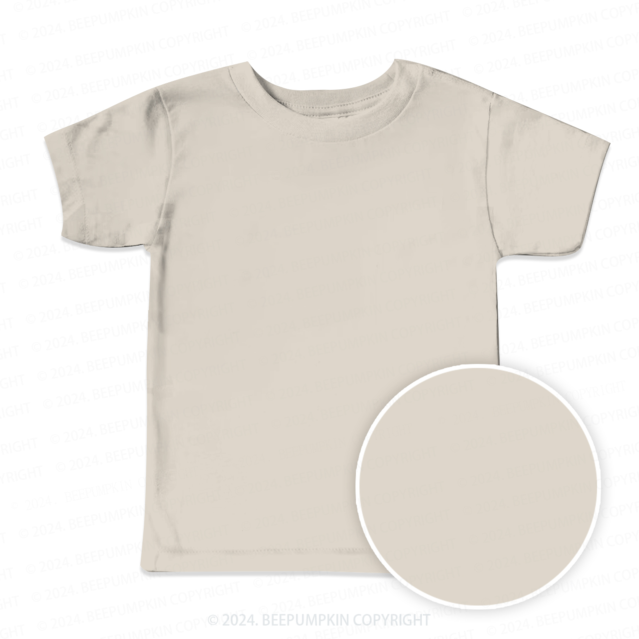 Light Gray Solid Color All Over Print Kids Tees