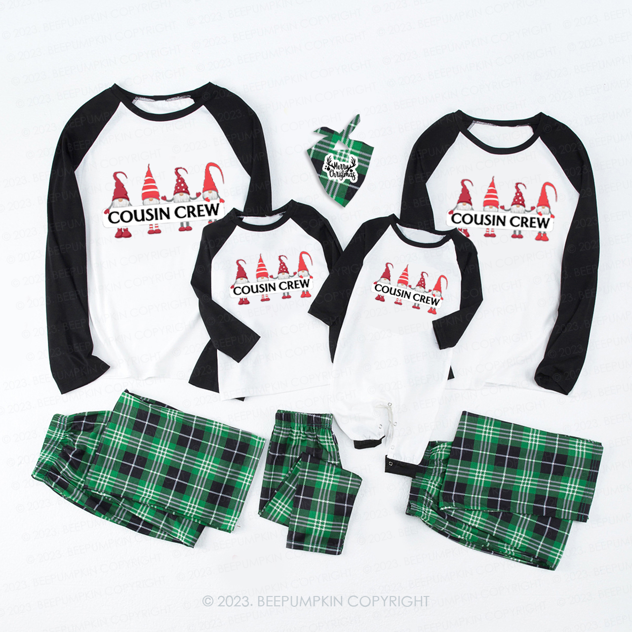2023 Christmas Cousin Crew Matching Pajamas For Family Beepumpkin