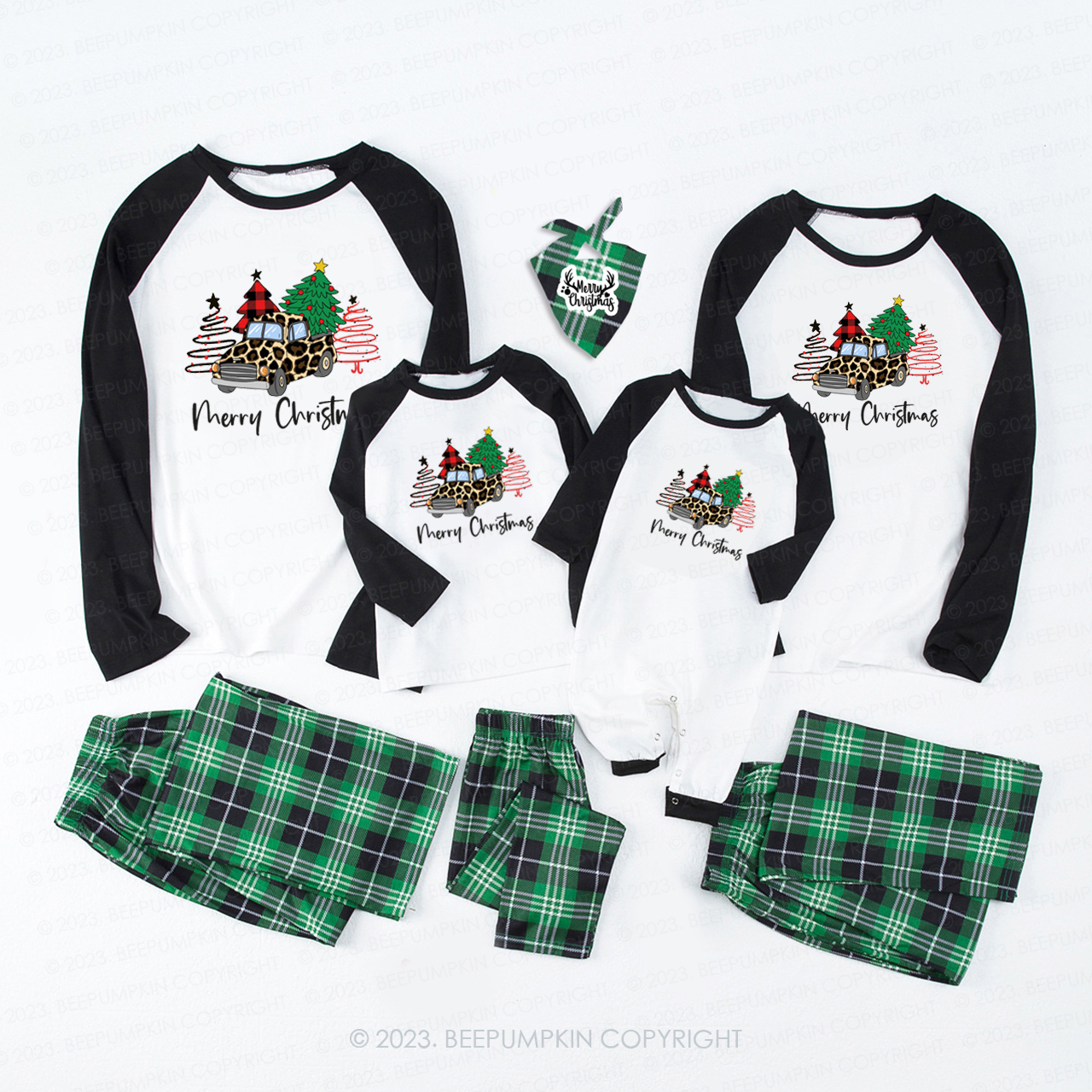 On the Way to Buy a Christmas Tree Family Pajamas Beepumpkin