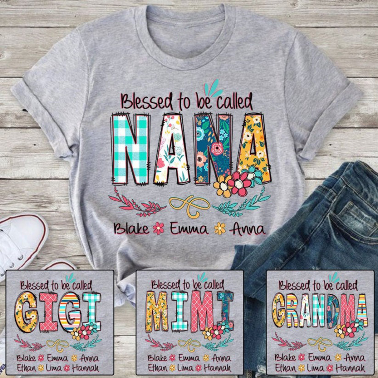 Personalized Fall Family Matching Grandparents Shirt