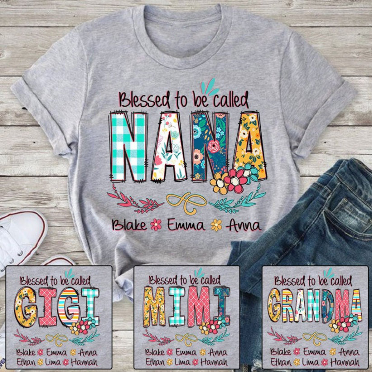 Personalized Fall Family Matching Grandparents Shirt