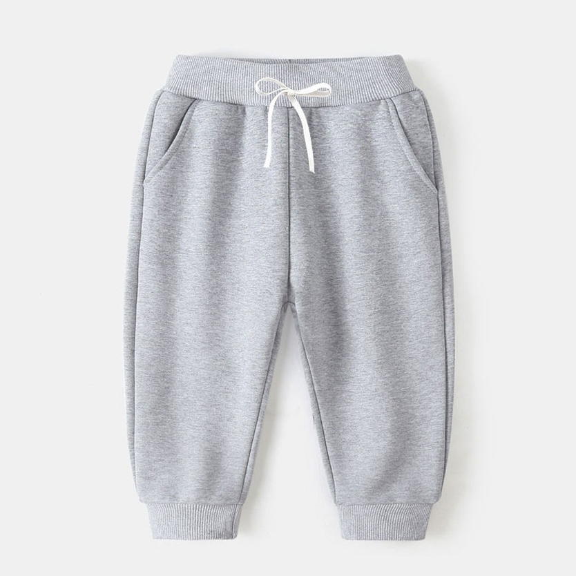 Grey Sports Drawstring Pants For Toddler Kids