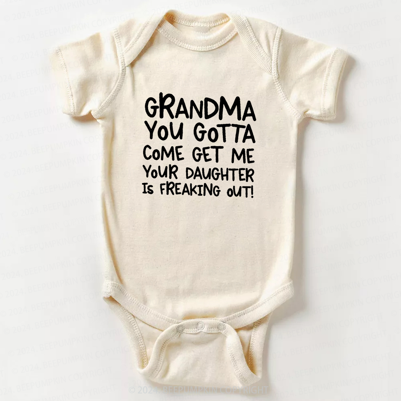 Personalized You Gotta Come Get Me Your Daughter is Freaking Out Baby Bodysuit 7