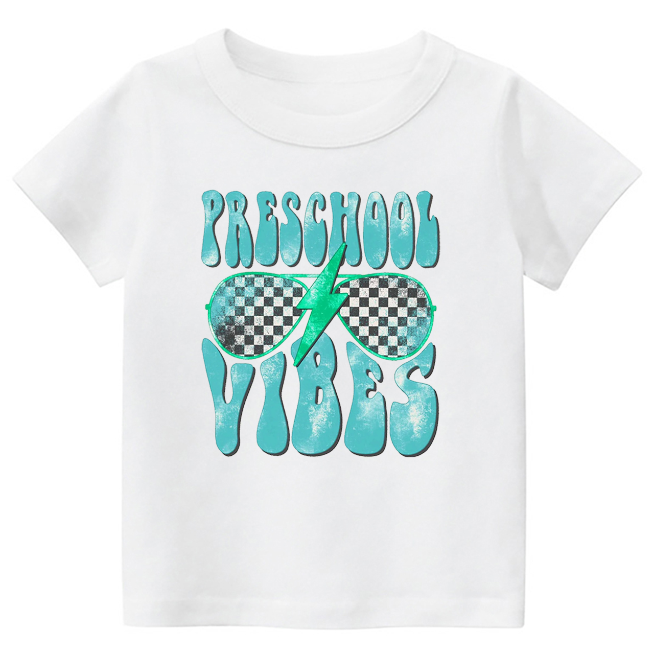 Preschool Vibes Retro Checkered Toddler&Kids Tees 