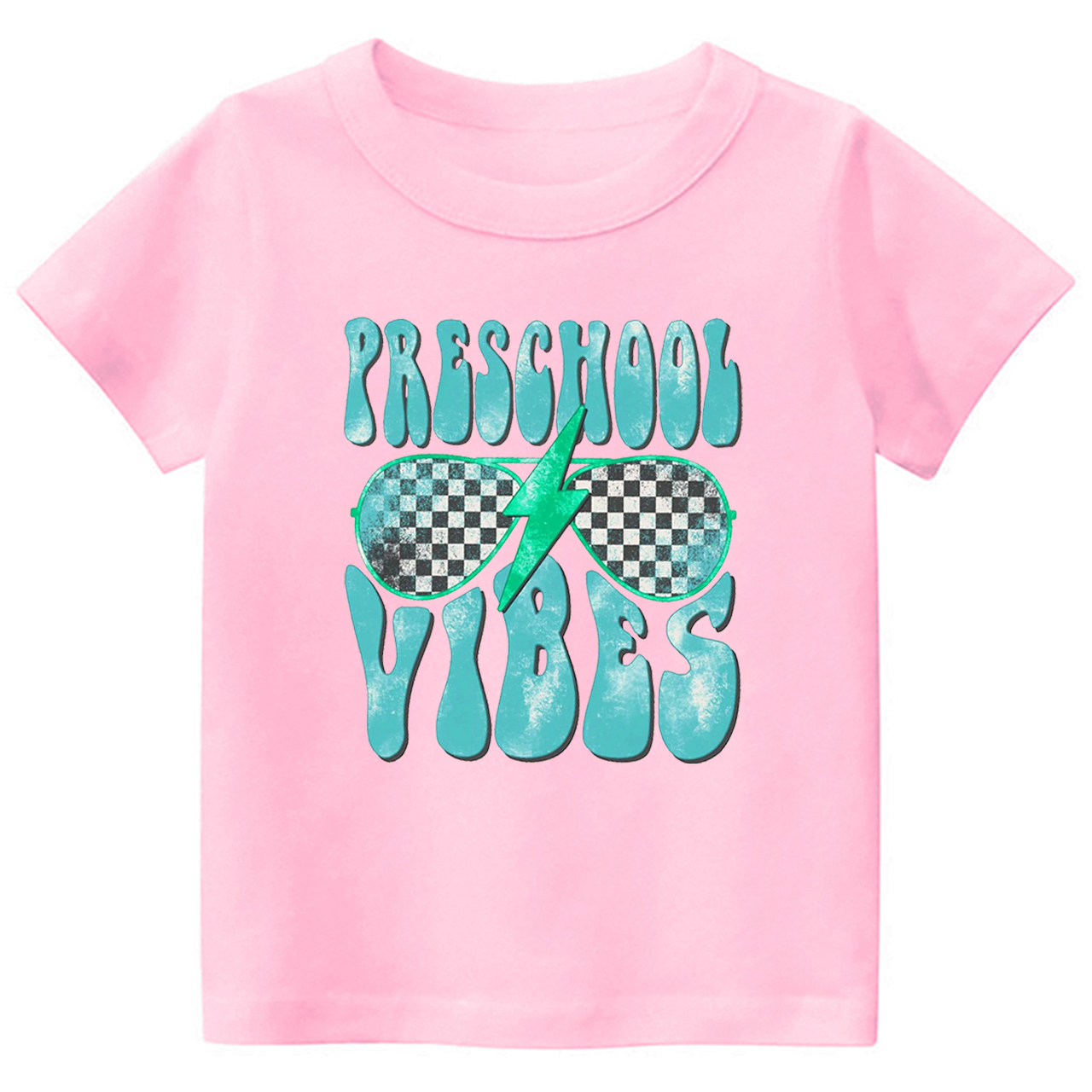 Preschool Vibes Retro Checkered Toddler&Kids Tees 