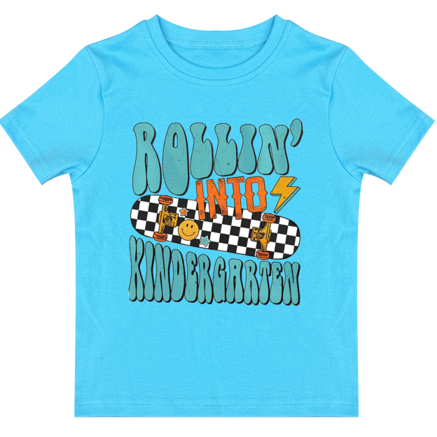 Rolling Into Kindergarten Toddler&Kids Tees 