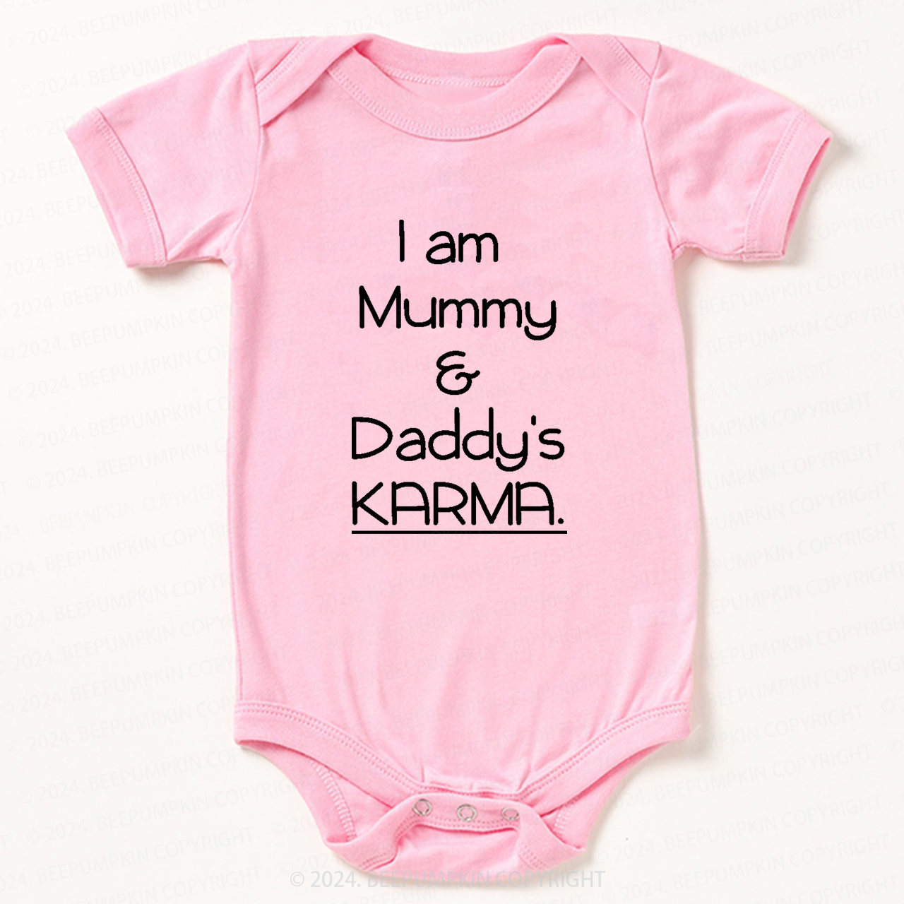 I Am Mummy And Daddy's Karma' Baby Bodysuit 7