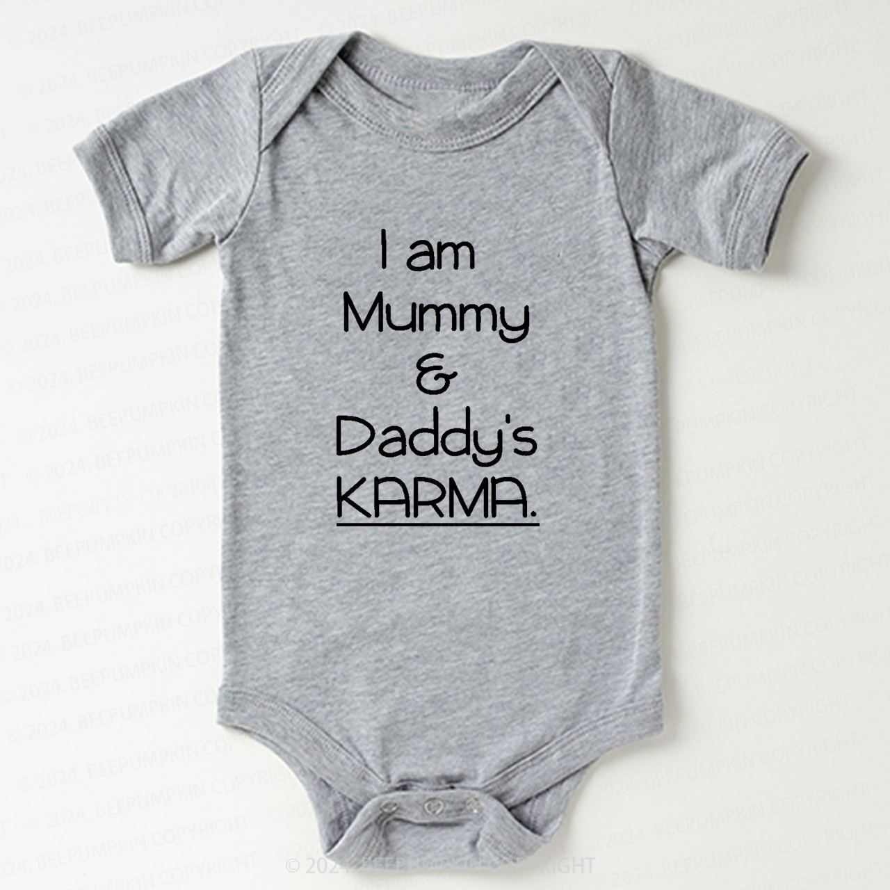 I Am Mummy And Daddy's Karma' Baby Bodysuit 7