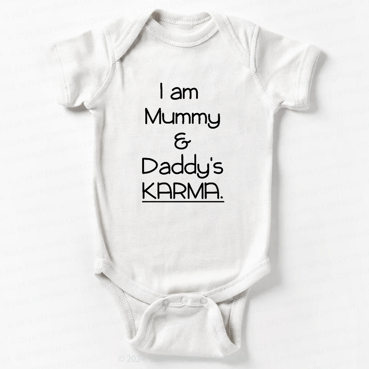 I Am Mummy And Daddy's Karma' Baby Bodysuit 7