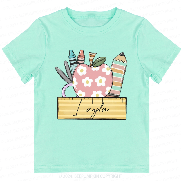 Personalized Apple Back To School Toddler&Kids Tees 