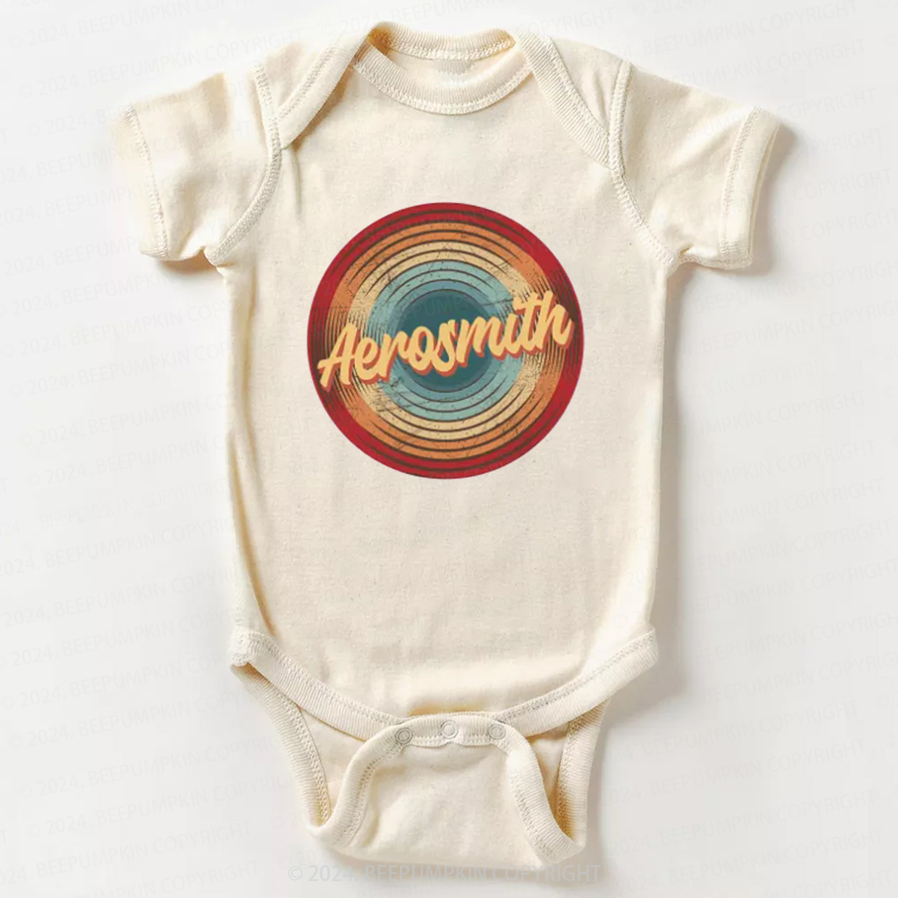 Rock n Roll Vintage Circle Bodysuit For Baby 8 