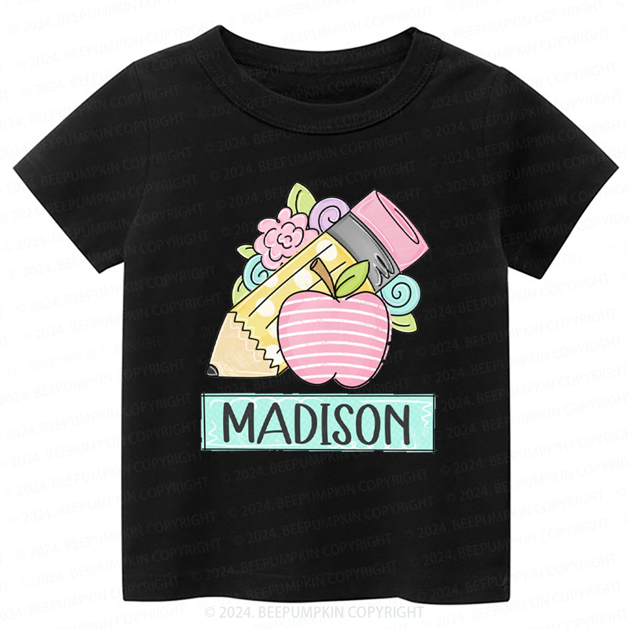 Personalized Back to School Apple Toddler&Kids Tees 