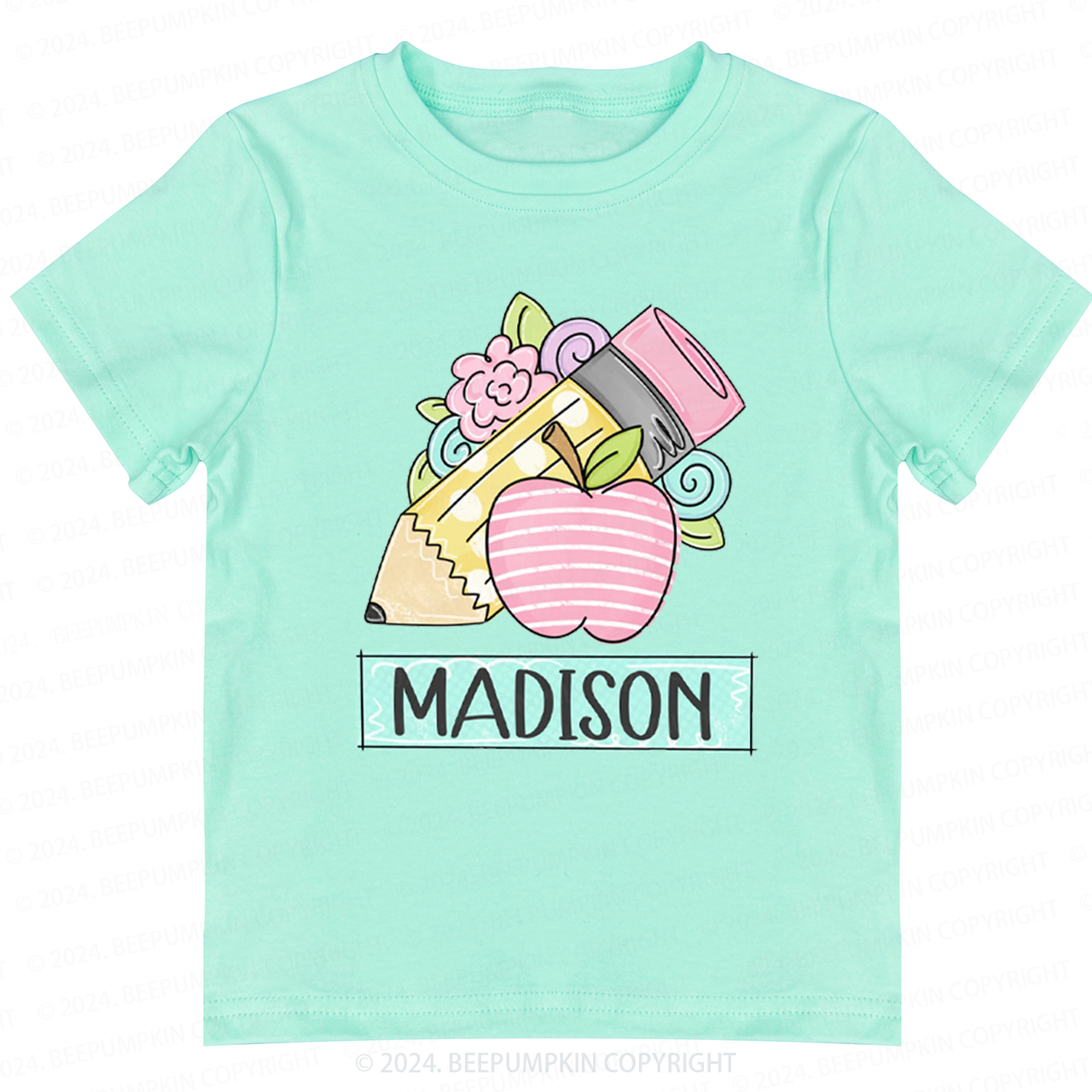 Personalized Back to School Apple Toddler&Kids Tees 