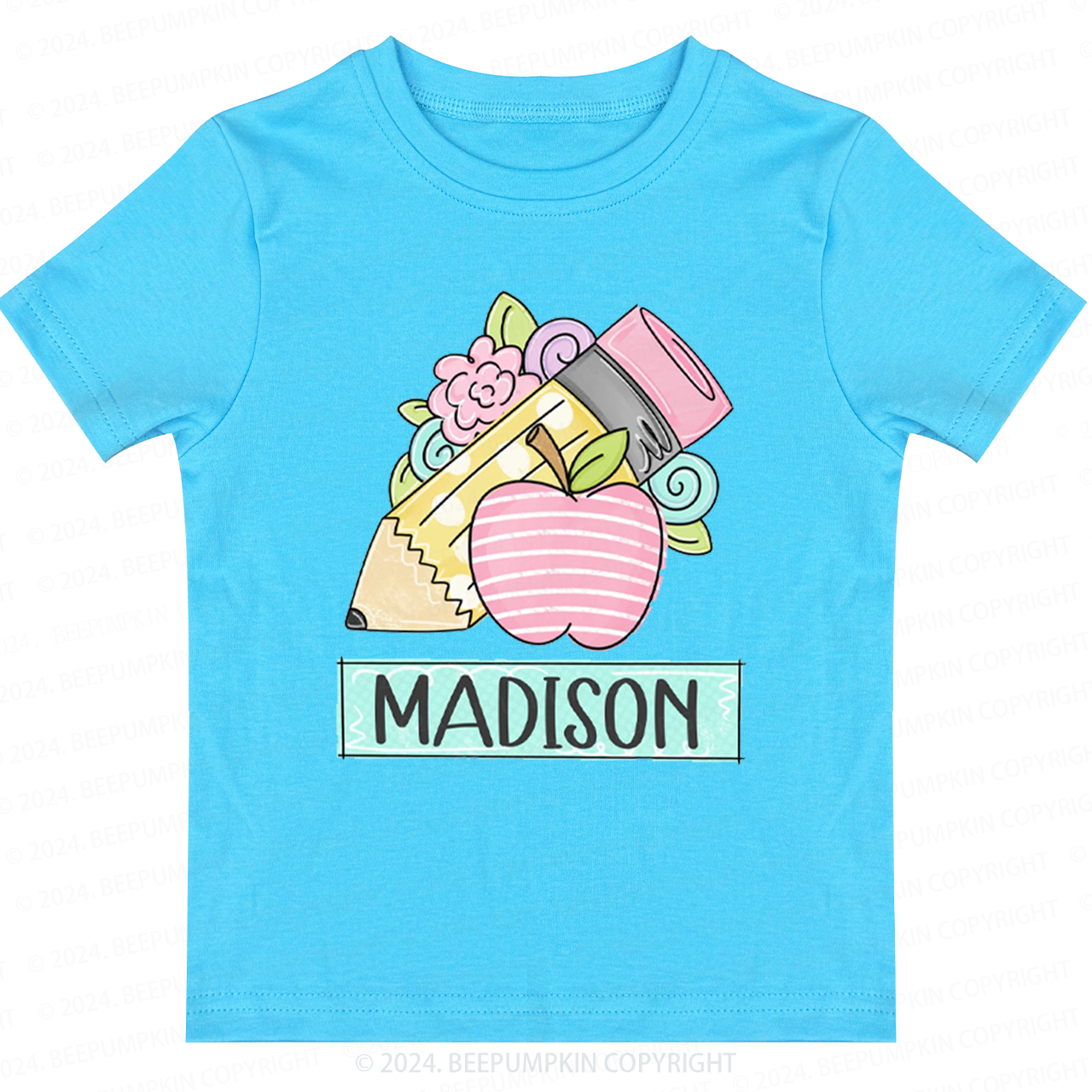 Personalized Back to School Apple Toddler&Kids Tees 