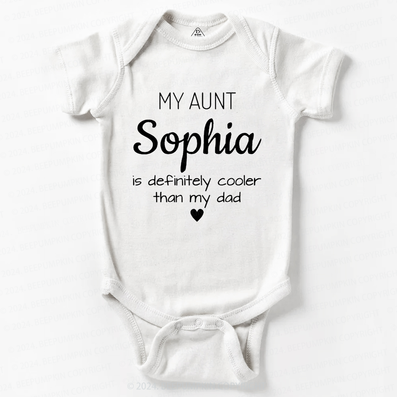 Personalized My Aunt Is Definitely Cooler Than My Dad Baby Bodysuit