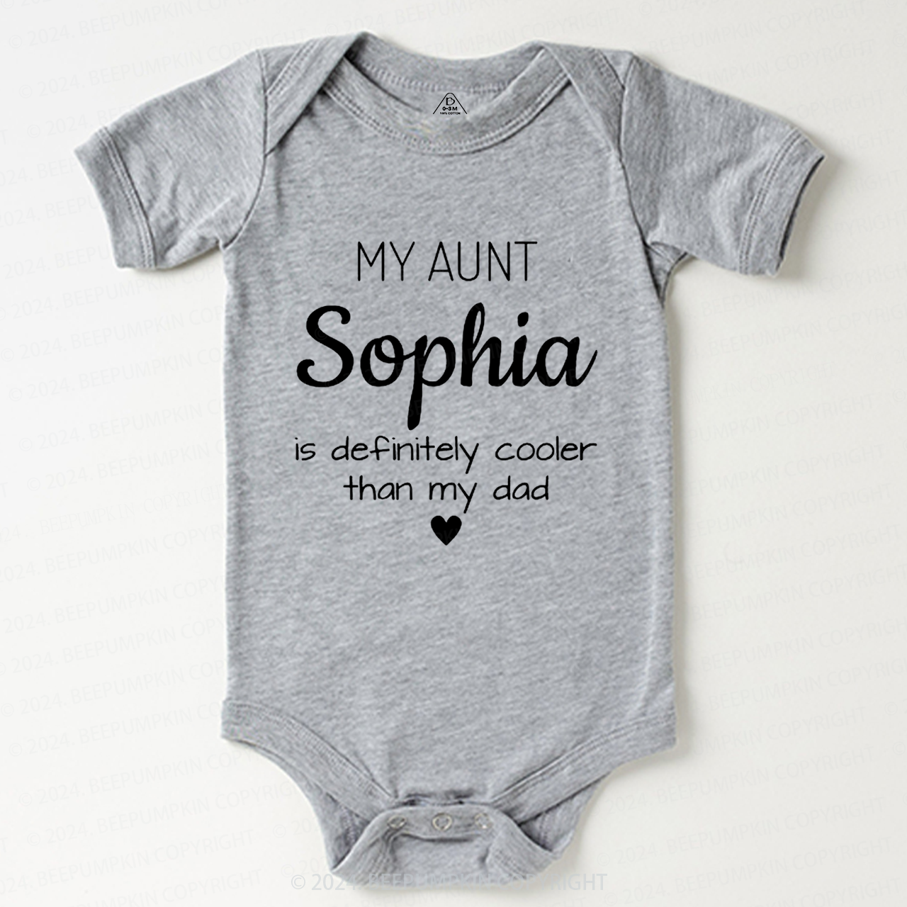 Personalized My Aunt Is Definitely Cooler Than My Dad Baby Bodysuit
