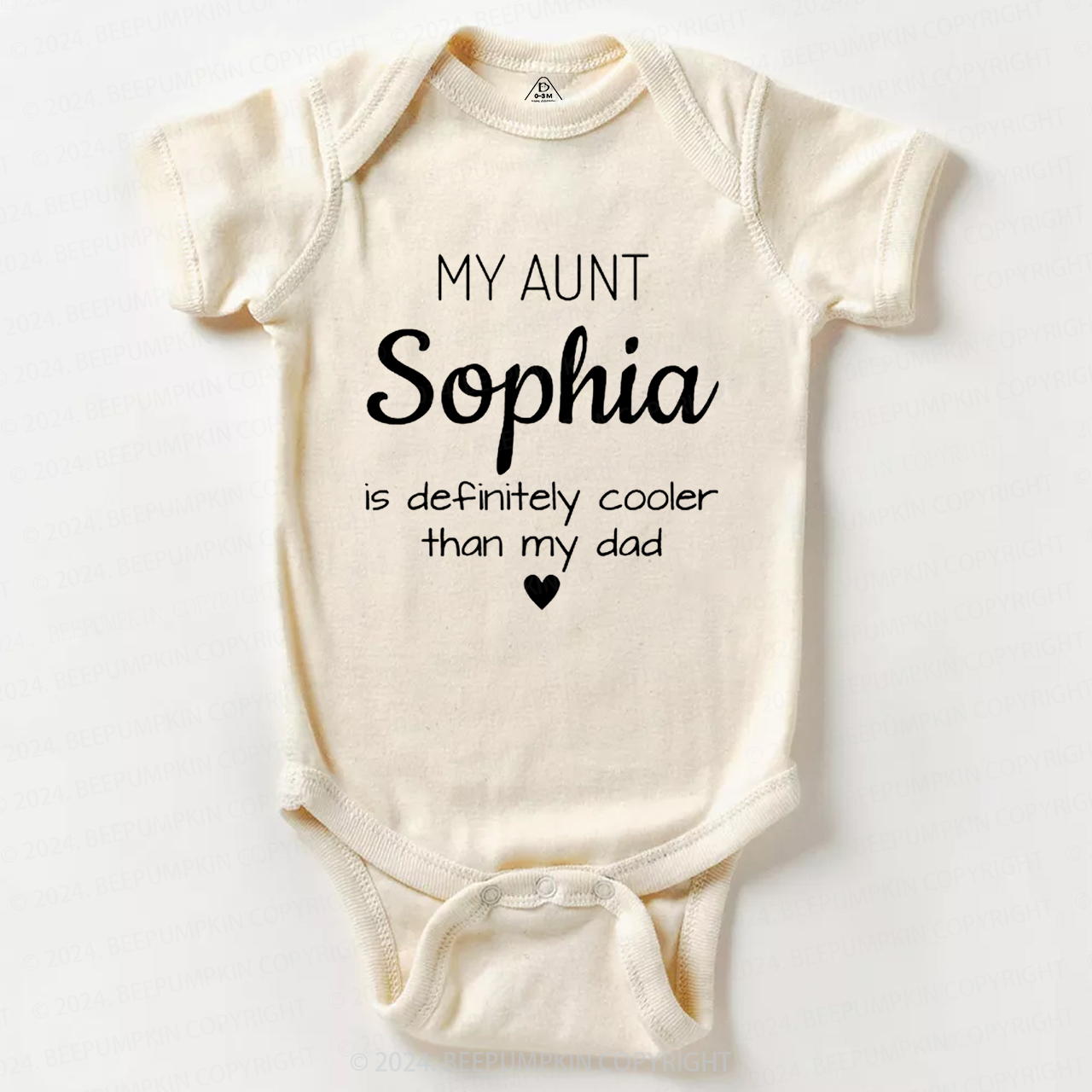 Personalized My Aunt Is Definitely Cooler Than My Dad Baby Bodysuit