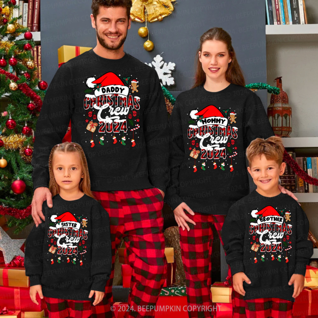 Custom Christmas Crew 2024 Matching Party Sweatshirt