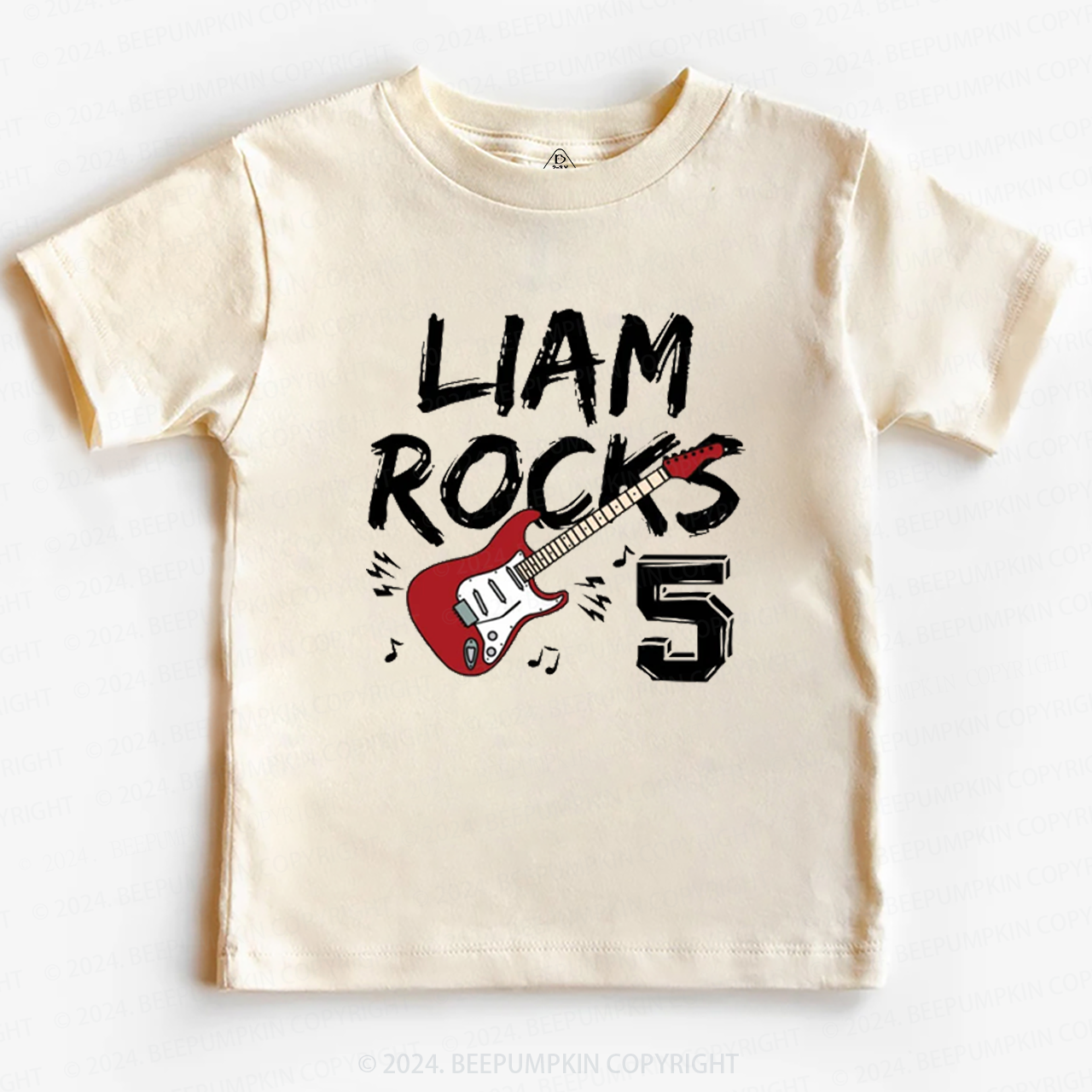 Personalized Rock Guitar Toddler&Kids Tees 